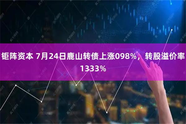 钜阵资本 7月24日鹿山转债上涨098%，转股溢价率1333%